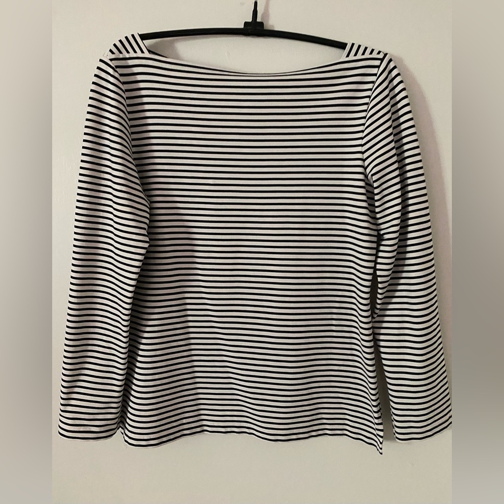 J. Crew Black and White Striped Shirt